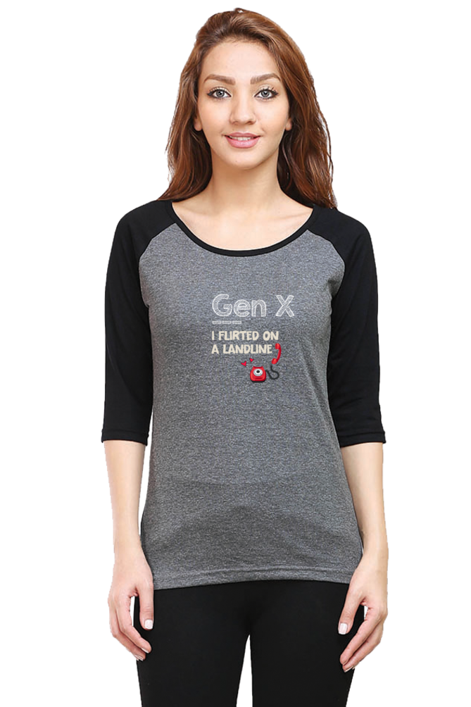 Image_Retro-inspired Landline Raglan Tee for Women | Grey | Tootypop