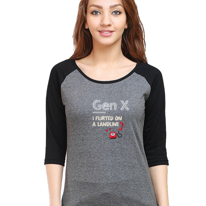 cassettes get messy Raglan Tee for Women | Grey | Tootypop