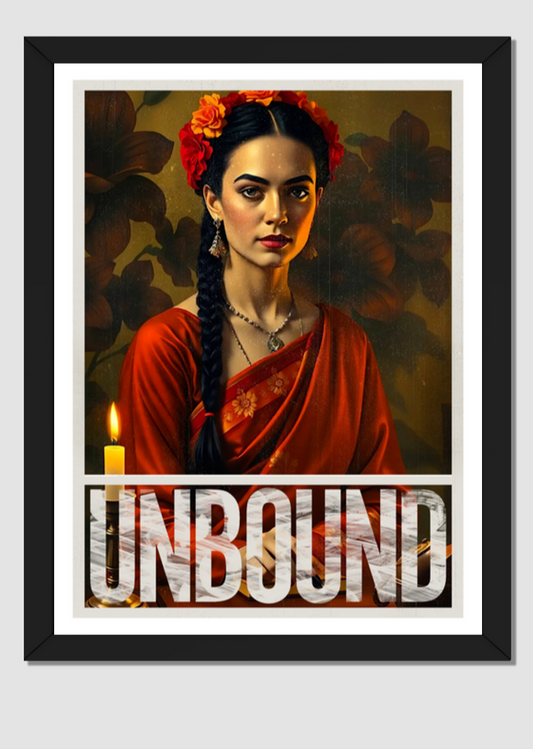 Unbound - Frida Kahlo Art Poster BLACK Framed