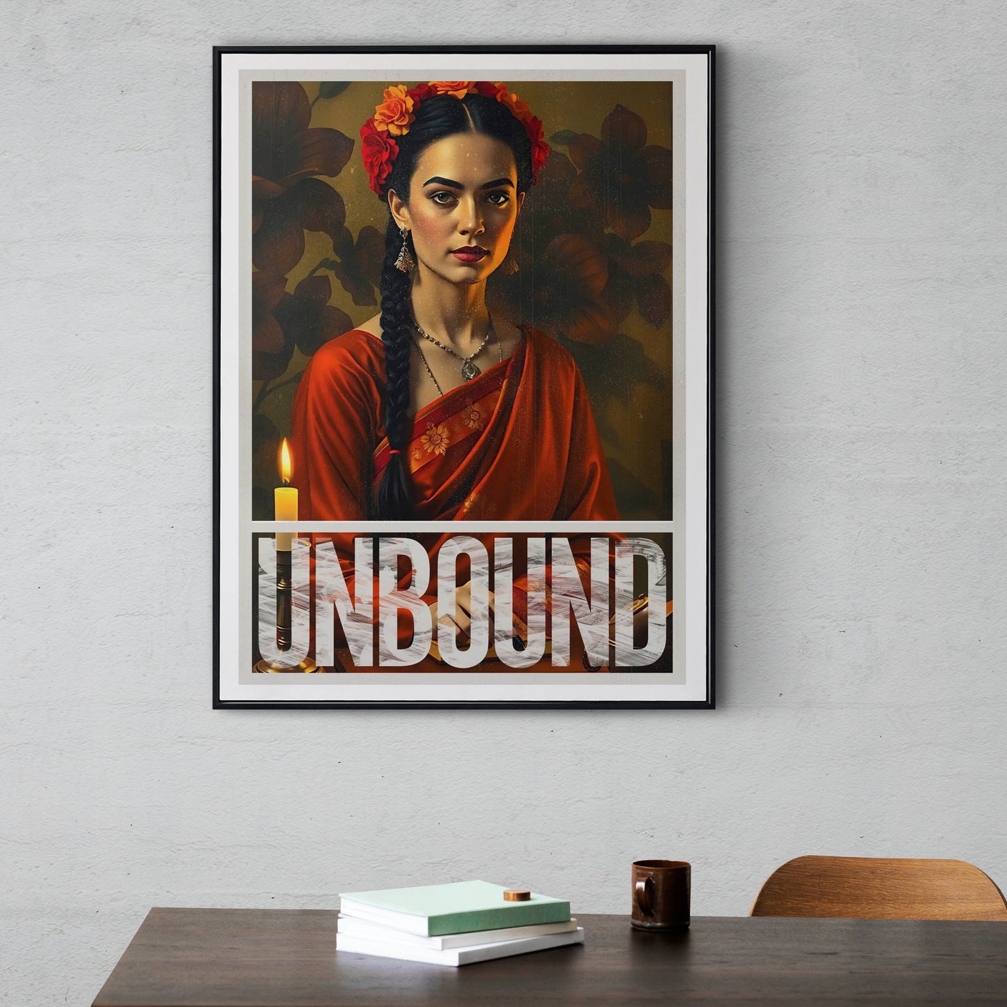 Unbound - Frida Kahlo Art Poster- Wall Art - Framed