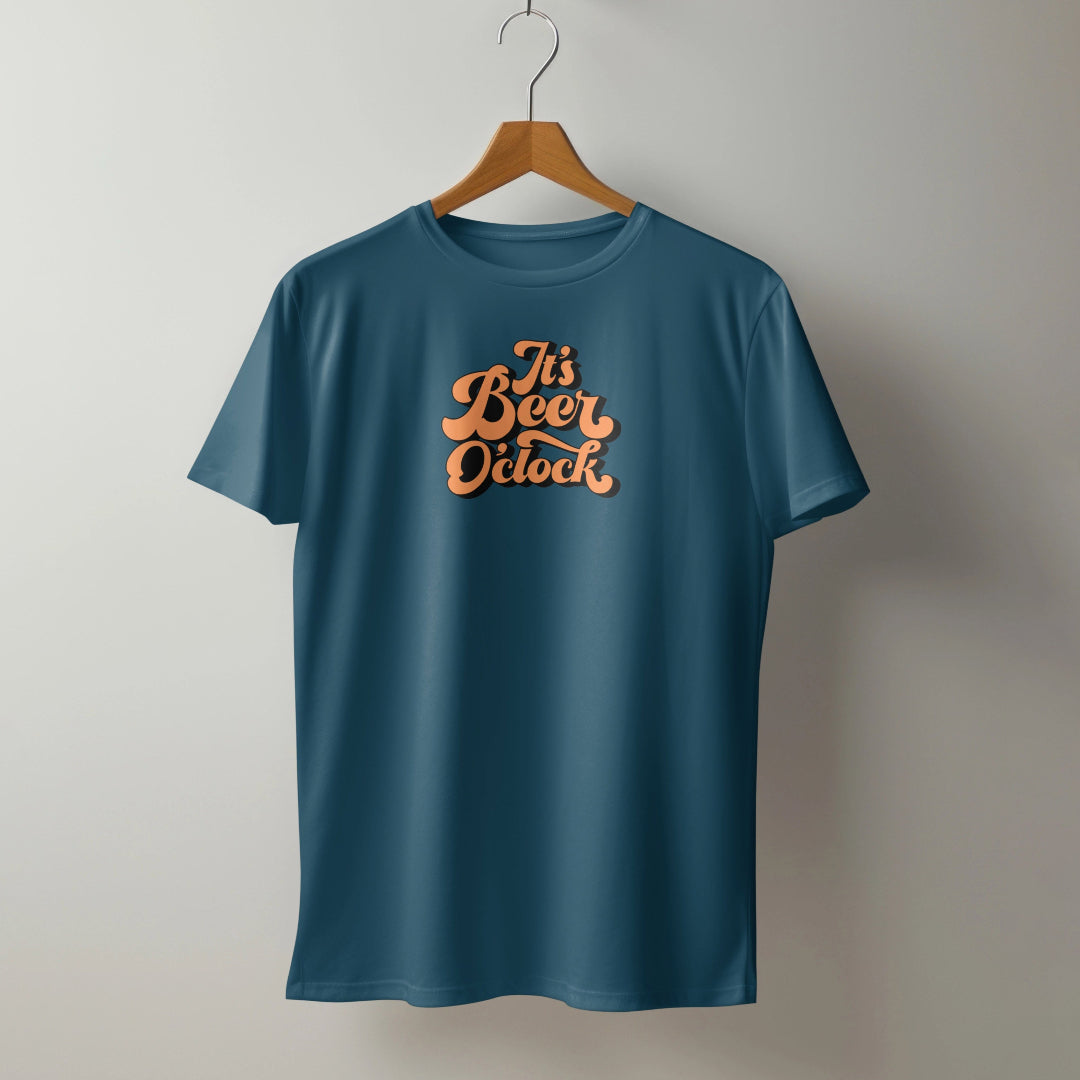 Funny Beer T-Shirt – It’s Beer O’Clock Retro Tee