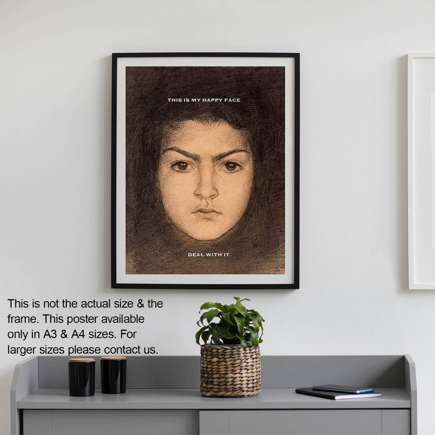 Happy Face Funny Wall art Poster | Great wall art