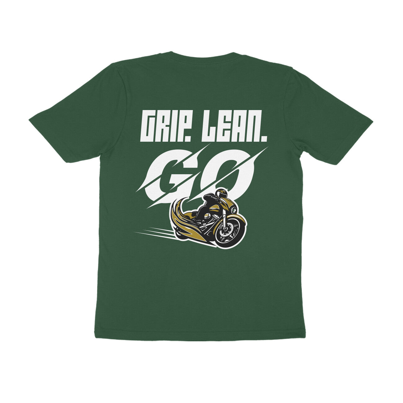 Back View - Green Biker T-Shirt for Men | Tootypop