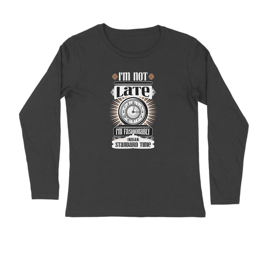 Funny Indian T-shirt | Quirky Full Sleeve | TootyPopBlack Crew cut Full Sleeve