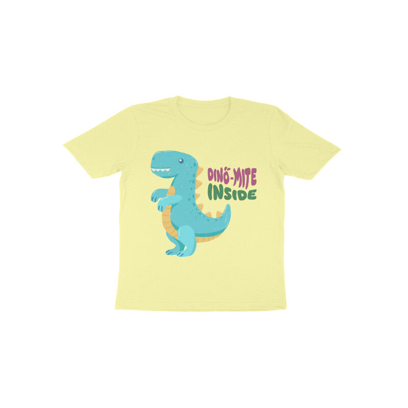 Yellow Dino-mite Kids T-shirt - Tootypop