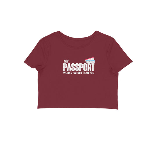 Tootypop Qurky Passport Crop Top maroon