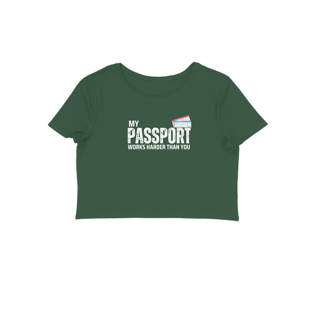 Quirky Crop Top-My Passport Works-Tootypop Funny T-shirt