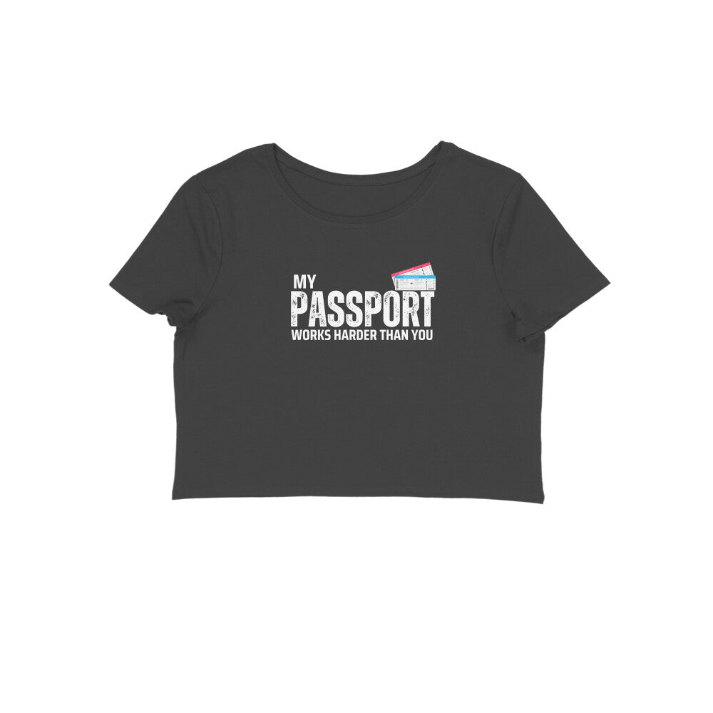 QUirky Passport Crop Top for women black