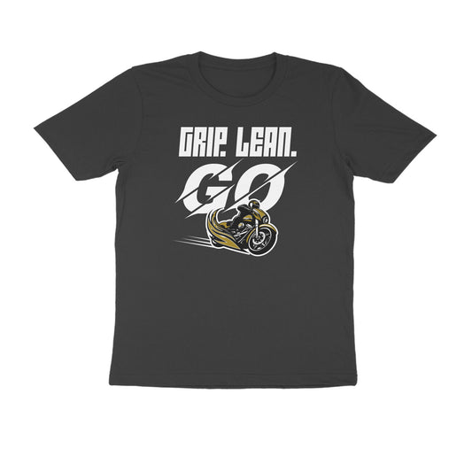 Front View High-quality biker t-shirt for men with bold motorcycle print