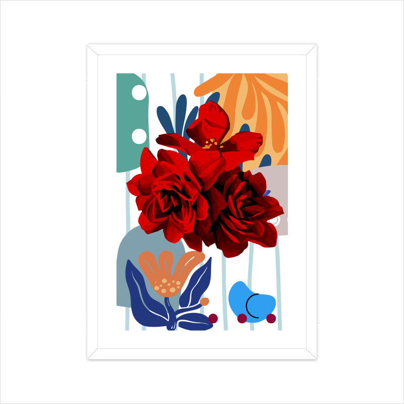 Bold Floral Framed Wall Art for Home Decor - 5004583