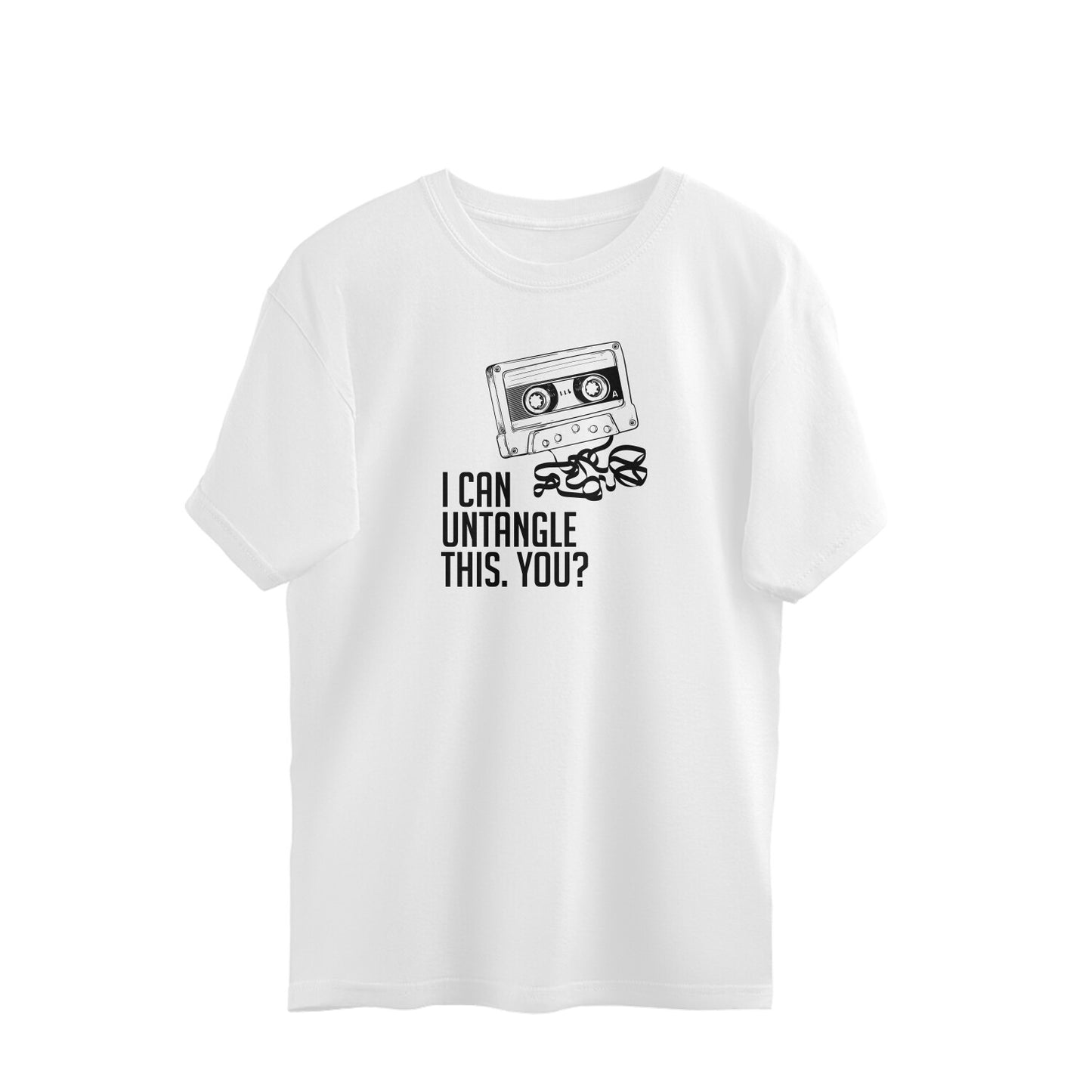 oversized T-shirt 90s nostalgia-inspired – tangled cassette tape print Tootypop