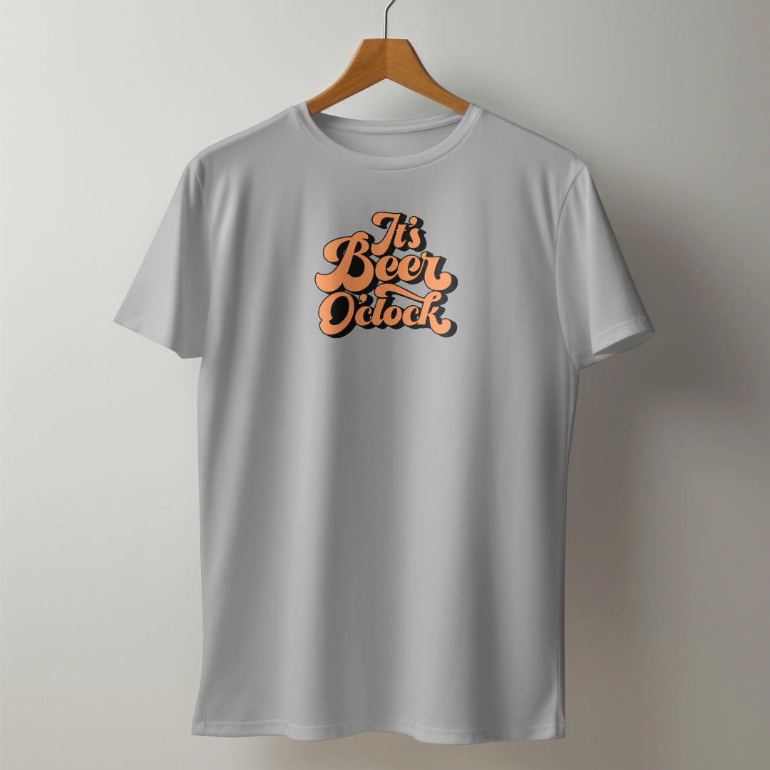 It’s Beer O’Clock Retro Tee | Quirky Beer Drinking T-Shirt for Men | Pub Crawl T-Shirt | Tootypop