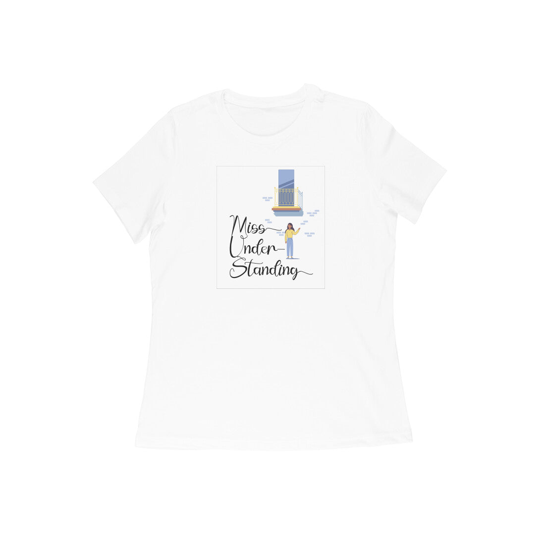 Funny_Women_T-Shirt_Miss_Under_Standing WHITE