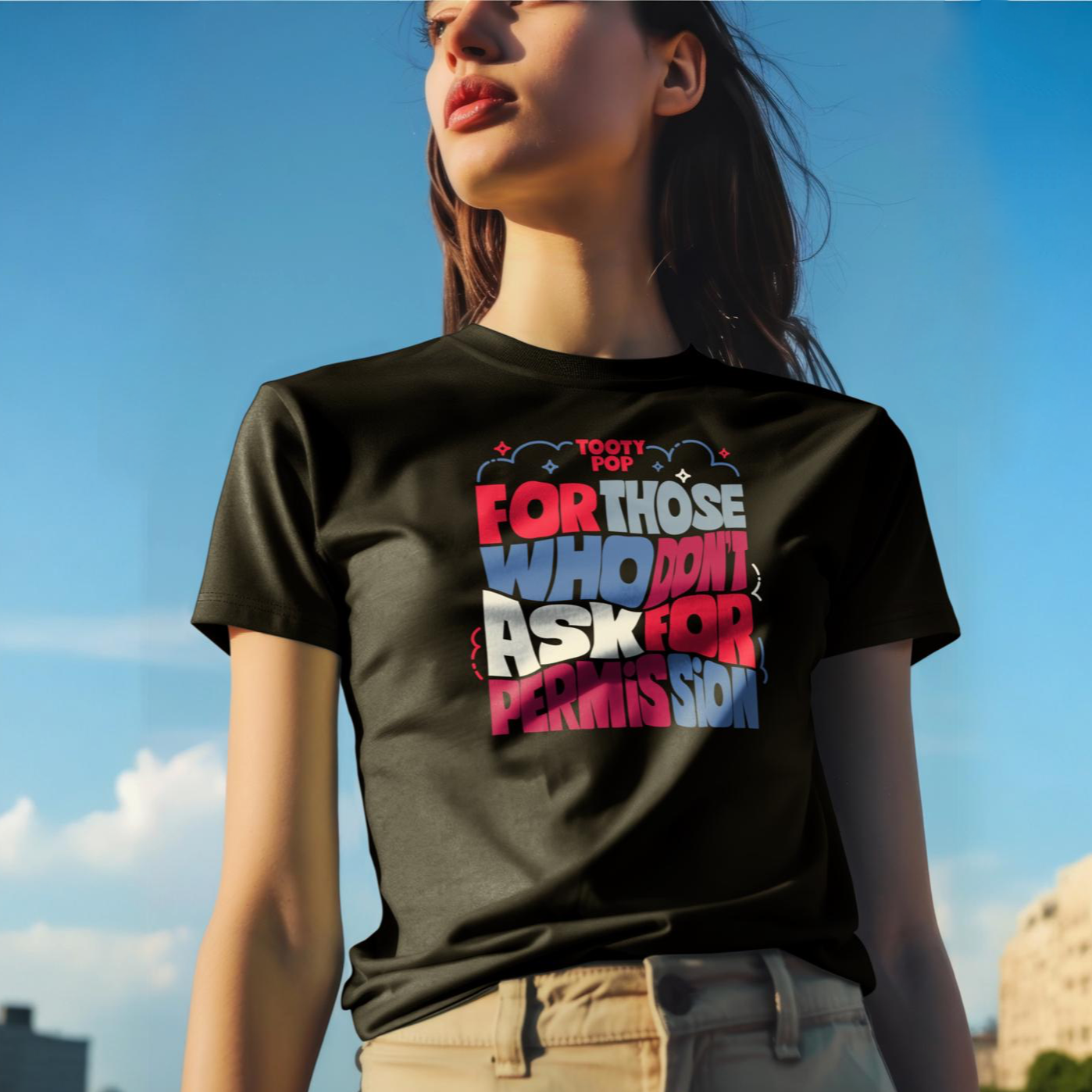 Feminist T-Shirt for Women – No Permission Tee – Bold Statement Cotton Tee
