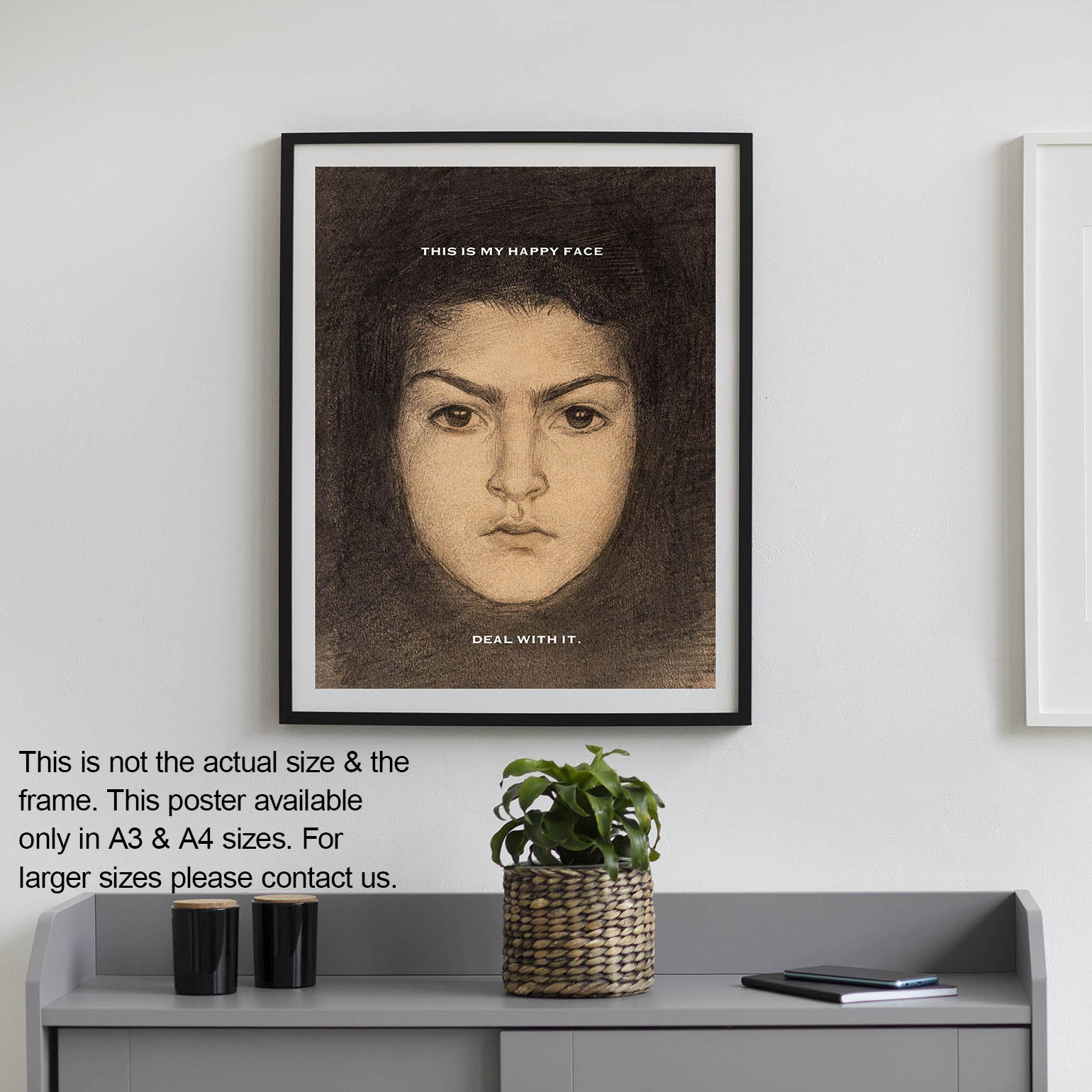 Happy Face Funny Wall art Poster | Great wall art