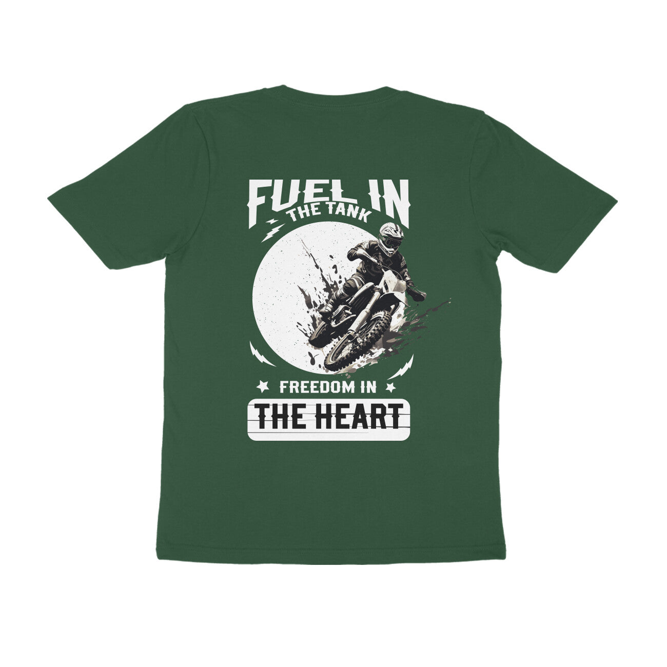 Back View -Green- Biker Freedom T-Shirt
