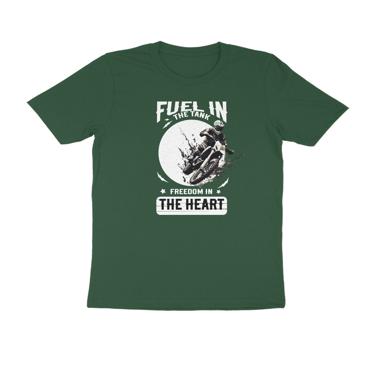 Front View - Green- Biker Freedom T-Shirt