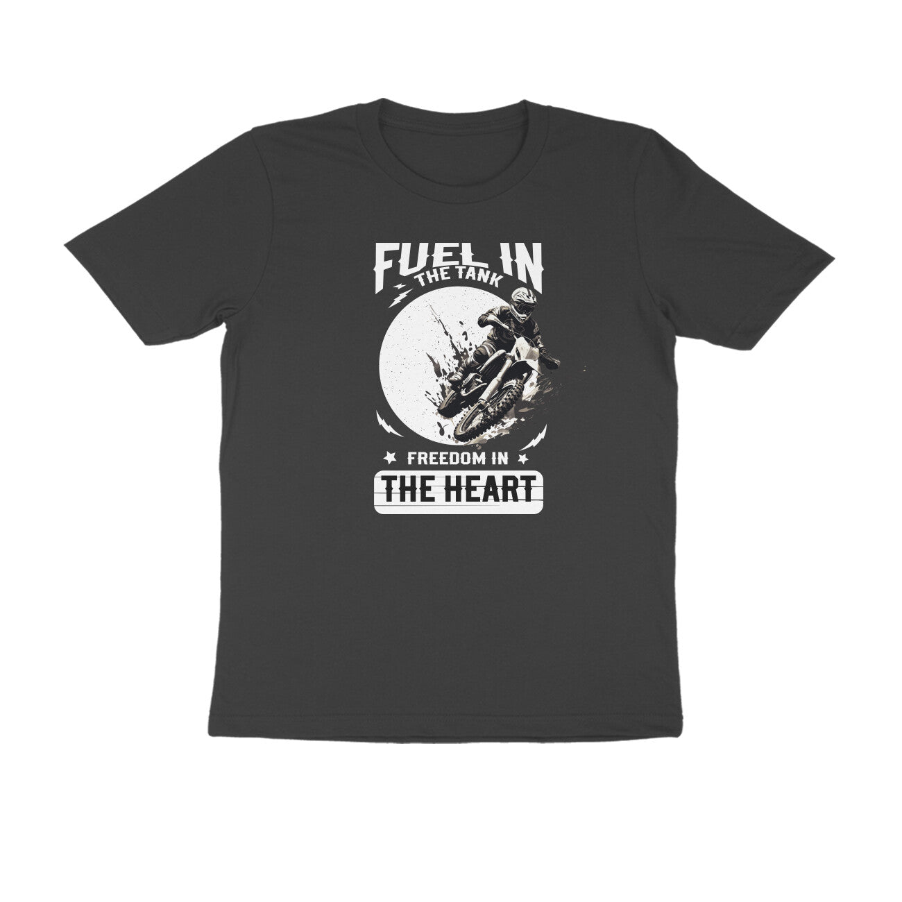 Front View of Biker Freedom T-Shirt - Fuel in the Tank, Freedom in the Heart